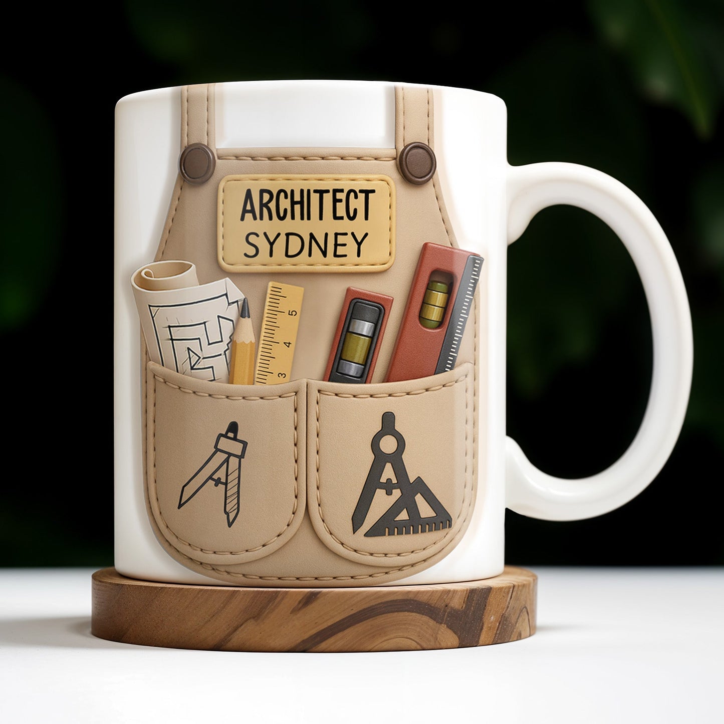 Celebrate Your Creativity With Blueprint And Tools Design - Personalized Custom Coffee Mug - JBS004_MG