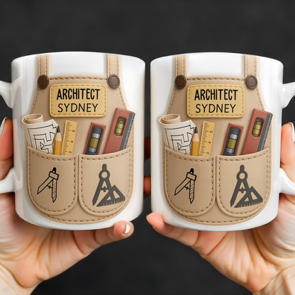 Celebrate Your Creativity With Blueprint And Tools Design - Personalized Custom Coffee Mug - JBS004_MG