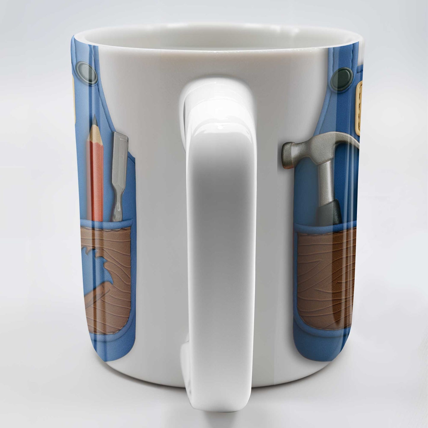 Carpenter Daniel Hammer, Tape Measure, Pencil, Saw - Personalized Custom Coffee Mug - JBS006_MG