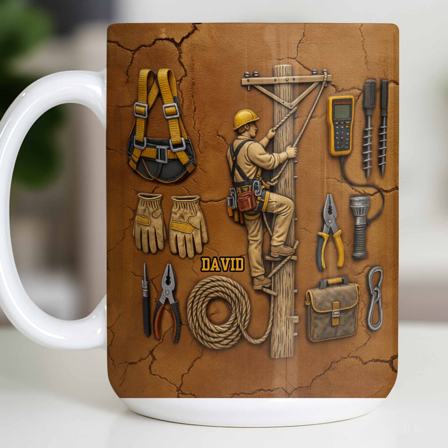 Personalized Mug With Essential Tools And Helmet - Personalized Custom Coffee Mug - JBS017_MG