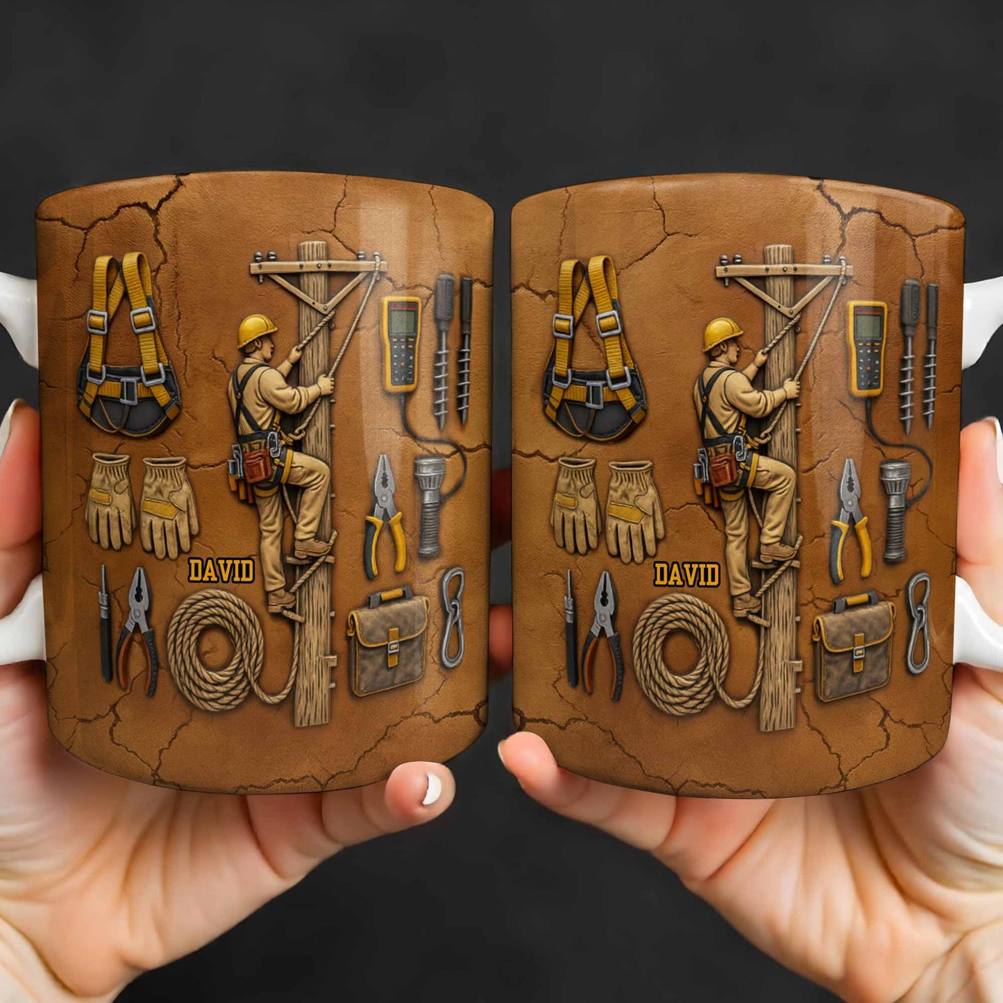 Personalized Mug With Essential Tools And Helmet - Personalized Custom Coffee Mug - JBS017_MG