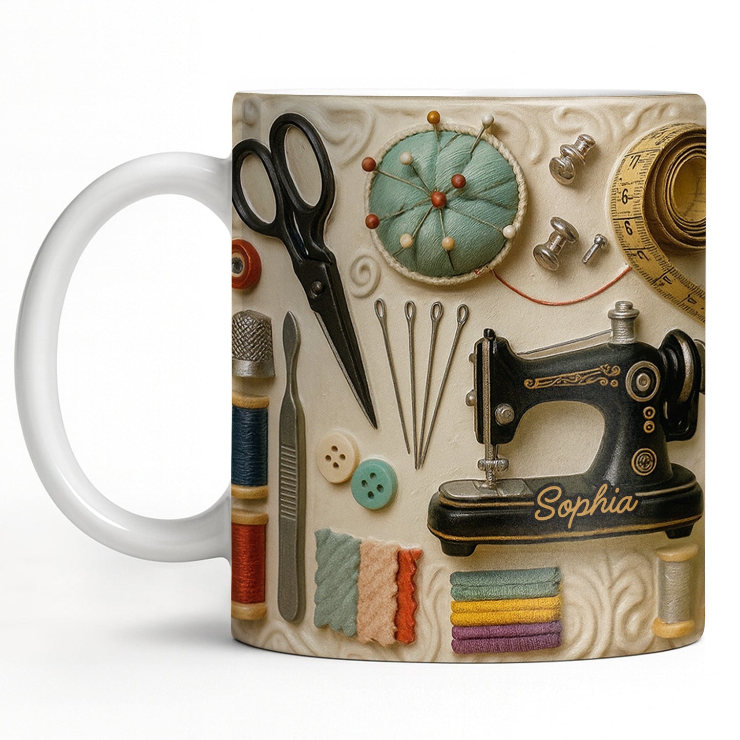 Capture The Essence Of Craftsmanship With Sewing Essentials - Personalized Custom Coffee Mug - JBS020_MG