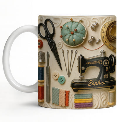 Capture The Essence Of Craftsmanship With Sewing Essentials - Personalized Custom Coffee Mug - JBS020_MG