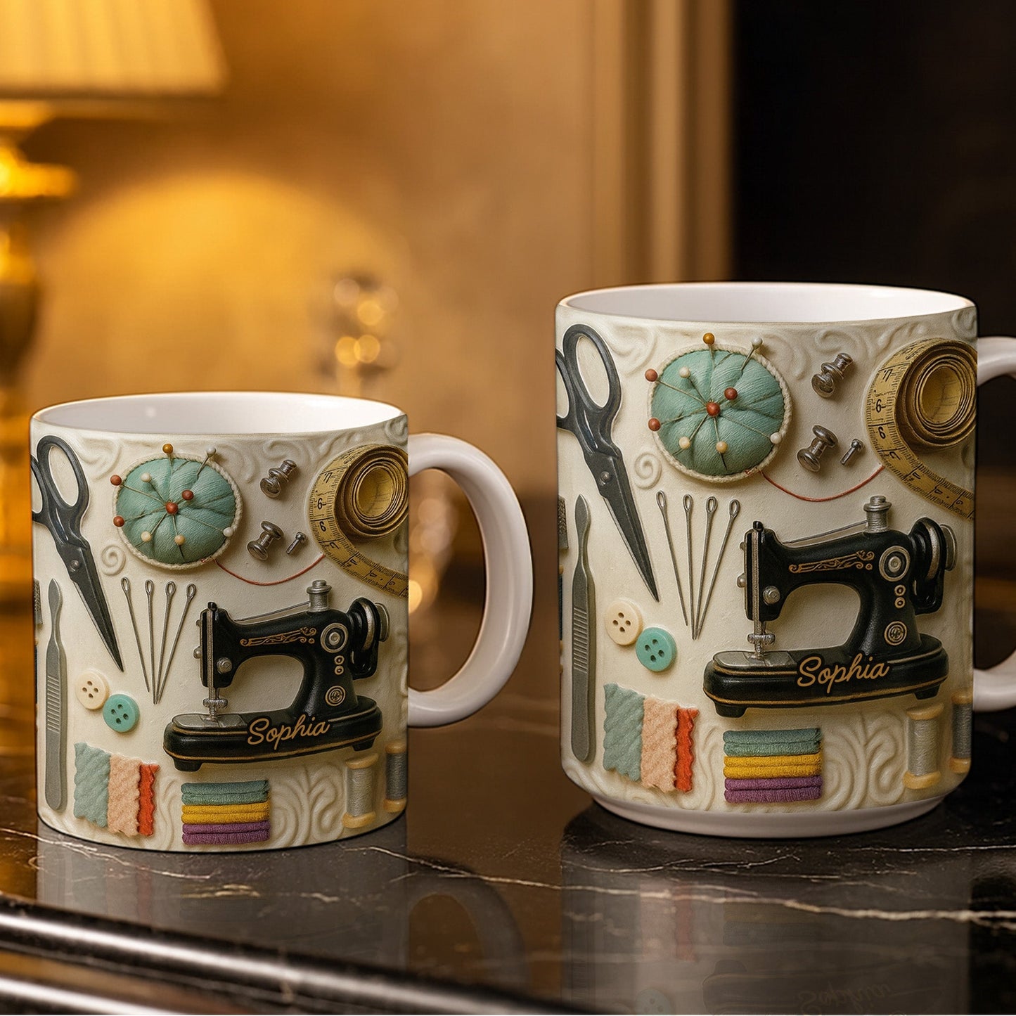 Capture The Essence Of Craftsmanship With Sewing Essentials - Personalized Custom Coffee Mug - JBS020_MG