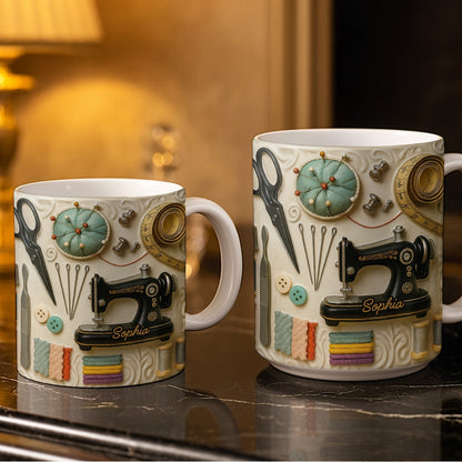 Capture The Essence Of Craftsmanship With Sewing Essentials - Personalized Custom Coffee Mug - JBS020_MG