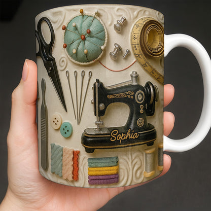 Capture The Essence Of Craftsmanship With Sewing Essentials - Personalized Custom Coffee Mug - JBS020_MG