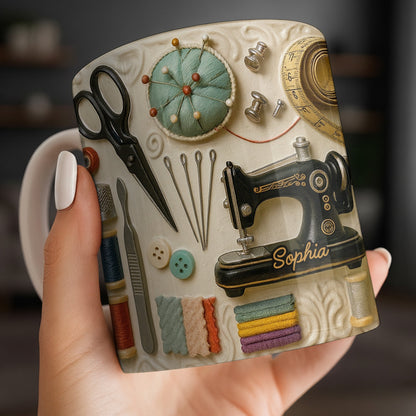 Capture The Essence Of Craftsmanship With Sewing Essentials - Personalized Custom Coffee Mug - JBS020_MG