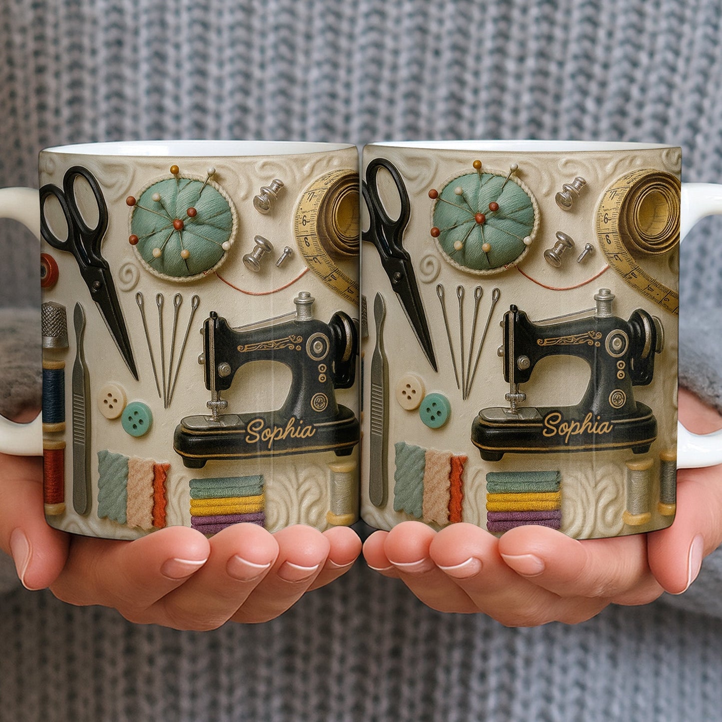 Capture The Essence Of Craftsmanship With Sewing Essentials - Personalized Custom Coffee Mug - JBS020_MG