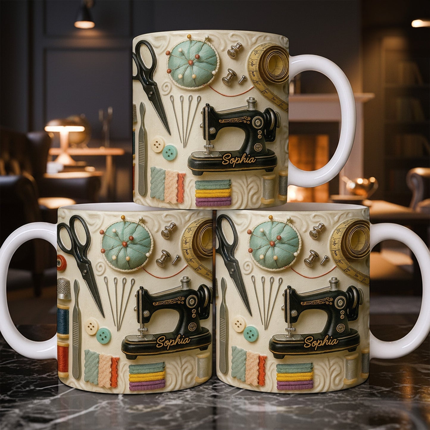 Capture The Essence Of Craftsmanship With Sewing Essentials - Personalized Custom Coffee Mug - JBS020_MG