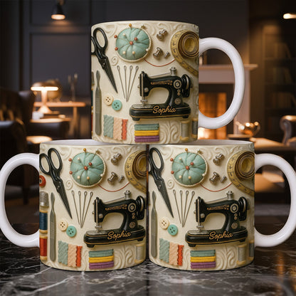 Capture The Essence Of Craftsmanship With Sewing Essentials - Personalized Custom Coffee Mug - JBS020_MG