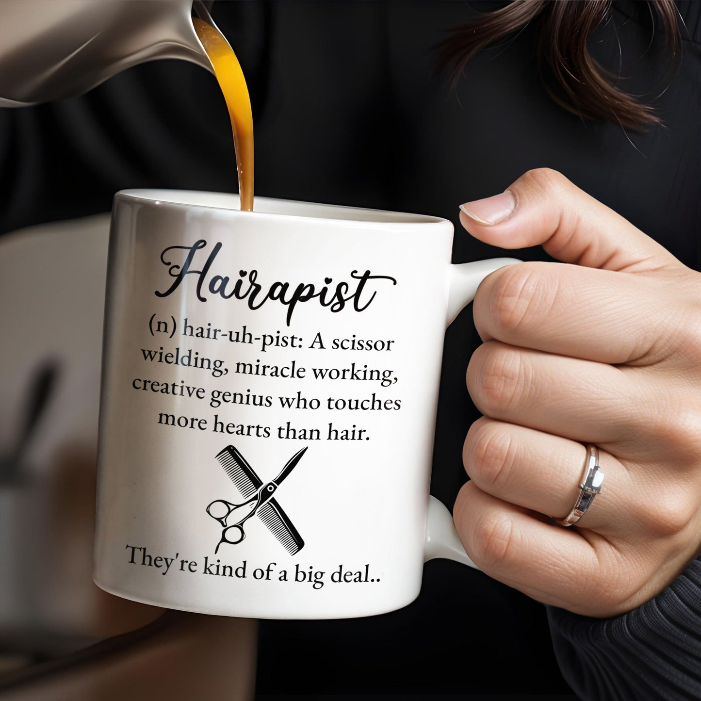 Hairapist Creative Genius Who Touches Hearts - Personalized Custom Coffee Mug - JBS025_MG