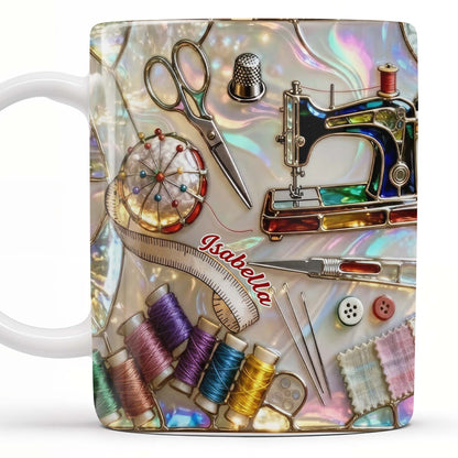 Celebrate The Art Of Crafting With Essential Sewing Tools Design - Personalized Custom Coffee Mug - JBS043_MG