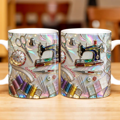 Celebrate The Art Of Crafting With Essential Sewing Tools Design - Personalized Custom Coffee Mug - JBS043_MG