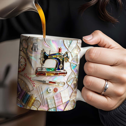Celebrate The Art Of Crafting With Essential Sewing Tools Design - Personalized Custom Coffee Mug - JBS043_MG