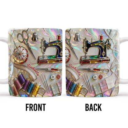 Celebrate The Art Of Crafting With Essential Sewing Tools Design - Personalized Custom Coffee Mug - JBS043_MG