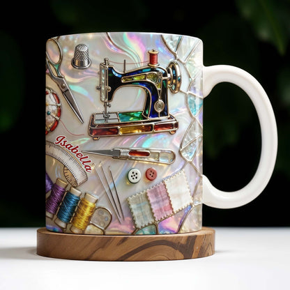 Celebrate The Art Of Crafting With Essential Sewing Tools Design - Personalized Custom Coffee Mug - JBS043_MG