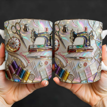 Celebrate The Art Of Crafting With Essential Sewing Tools Design - Personalized Custom Coffee Mug - JBS043_MG