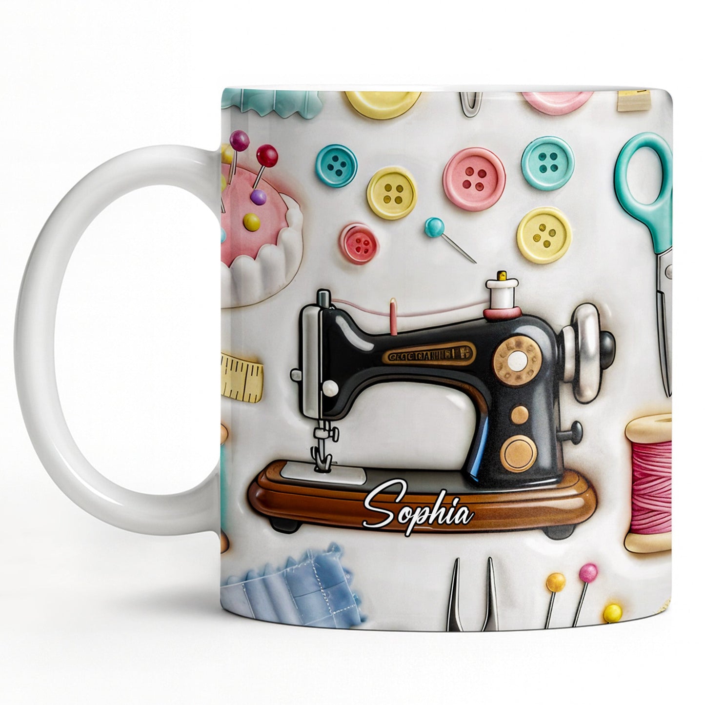 Creative Sewing Machine And Accessories Gift - Personalized Custom Coffee Mug - JBS046_MG