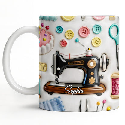 Creative Sewing Machine And Accessories Gift - Personalized Custom Coffee Mug - JBS046_MG