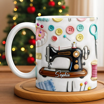 Creative Sewing Machine And Accessories Gift - Personalized Custom Coffee Mug - JBS046_MG