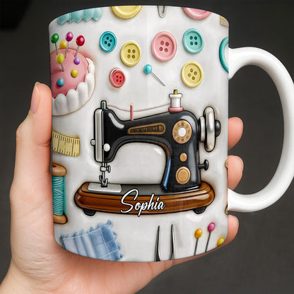 Creative Sewing Machine And Accessories Gift - Personalized Custom Coffee Mug - JBS046_MG
