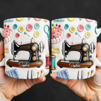 Creative Sewing Machine And Accessories Gift - Personalized Custom Coffee Mug - JBS046_MG