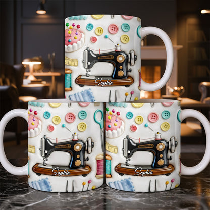 Creative Sewing Machine And Accessories Gift - Personalized Custom Coffee Mug - JBS046_MG