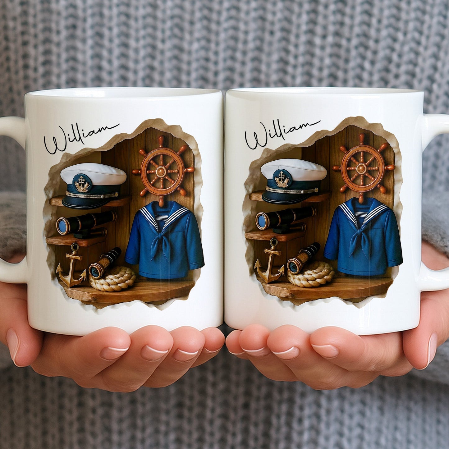 Celebrate The Spirit Of Adventure With A Marine Theme - Personalized Custom Coffee Mug - JBS056_MG