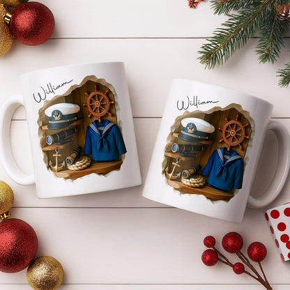 Celebrate The Spirit Of Adventure With A Marine Theme - Personalized Custom Coffee Mug - JBS056_MG