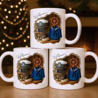 Celebrate The Spirit Of Adventure With A Marine Theme - Personalized Custom Coffee Mug - JBS056_MG