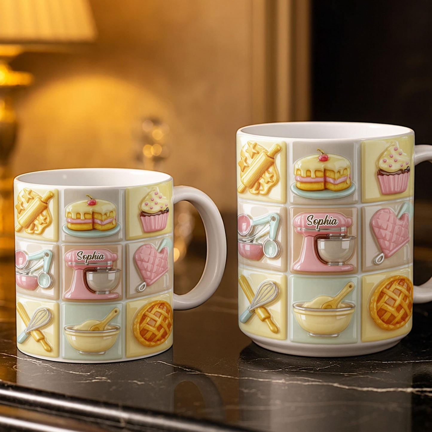 Celebrate Your Culinary Passion With Charming Kitchen Icons - Personalized Custom Coffee Mug - JBS058_MG