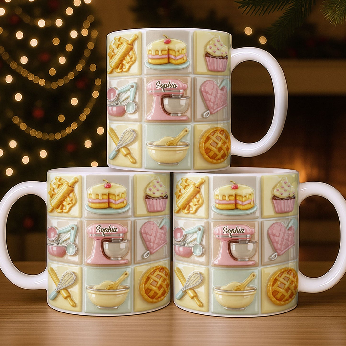 Celebrate Your Culinary Passion With Charming Kitchen Icons - Personalized Custom Coffee Mug - JBS058_MG