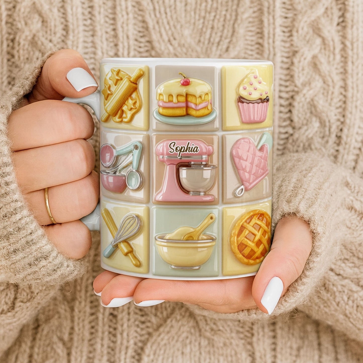 Celebrate Your Culinary Passion With Charming Kitchen Icons - Personalized Custom Coffee Mug - JBS058_MG
