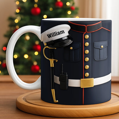 Customizable Design For Our Bravest Featuring Police Uniform - Personalized Custom Coffee Mug - JBS064_MG