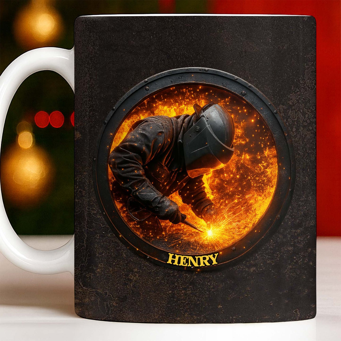 For My Fearless Welder Featuring A Sparks-Filled Scene - Personalized Custom Coffee Mug - JBS070_MG