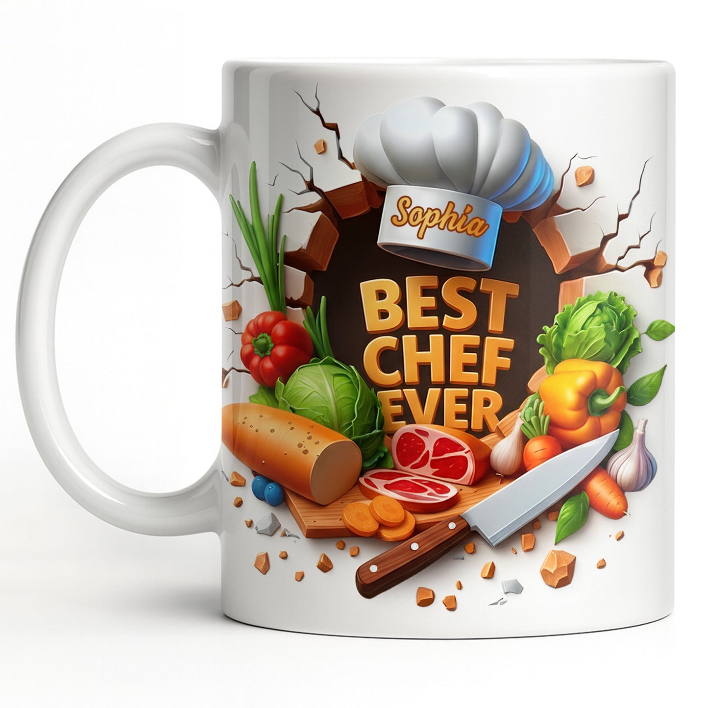 Best Chef Ever With Chef Hat And Vegetables - Personalized Custom Coffee Mug - JBS071_MG