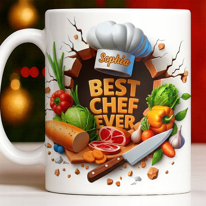 Best Chef Ever With Chef Hat And Vegetables - Personalized Custom Coffee Mug - JBS071_MG
