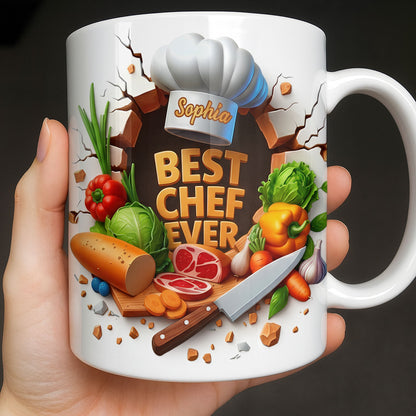 Best Chef Ever With Chef Hat And Vegetables - Personalized Custom Coffee Mug - JBS071_MG
