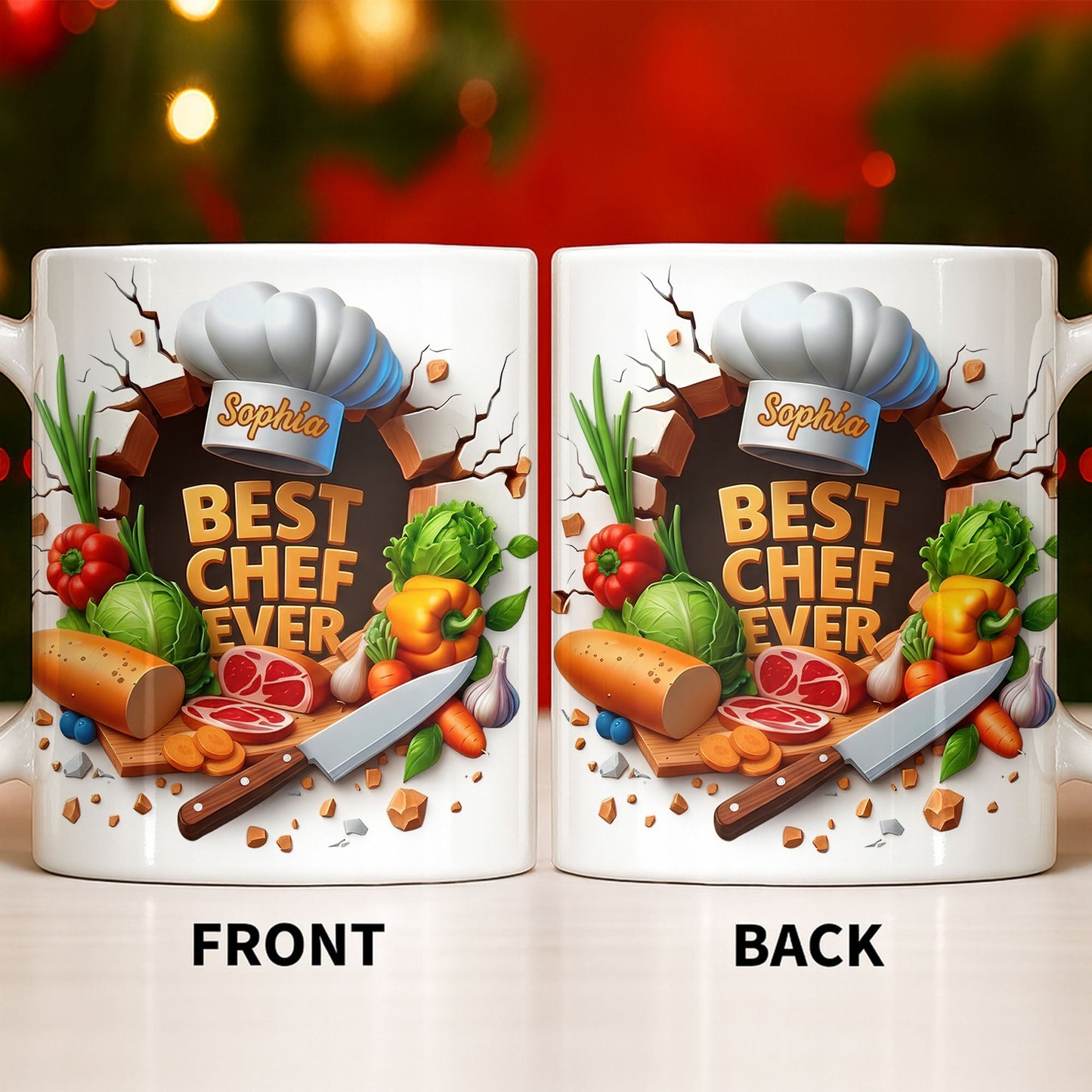 Best Chef Ever With Chef Hat And Vegetables - Personalized Custom Coffee Mug - JBS071_MG