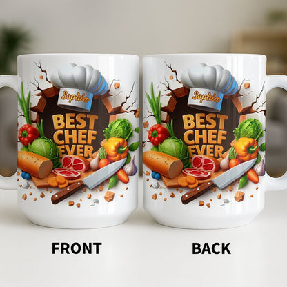 Best Chef Ever With Chef Hat And Vegetables - Personalized Custom Coffee Mug - JBS071_MG