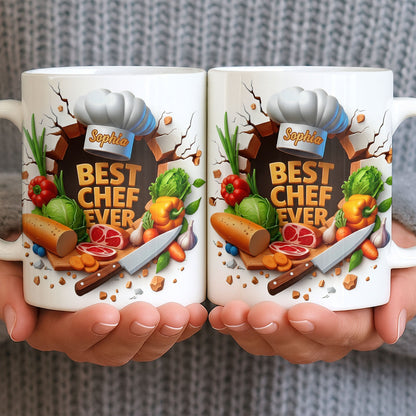 Best Chef Ever With Chef Hat And Vegetables - Personalized Custom Coffee Mug - JBS071_MG