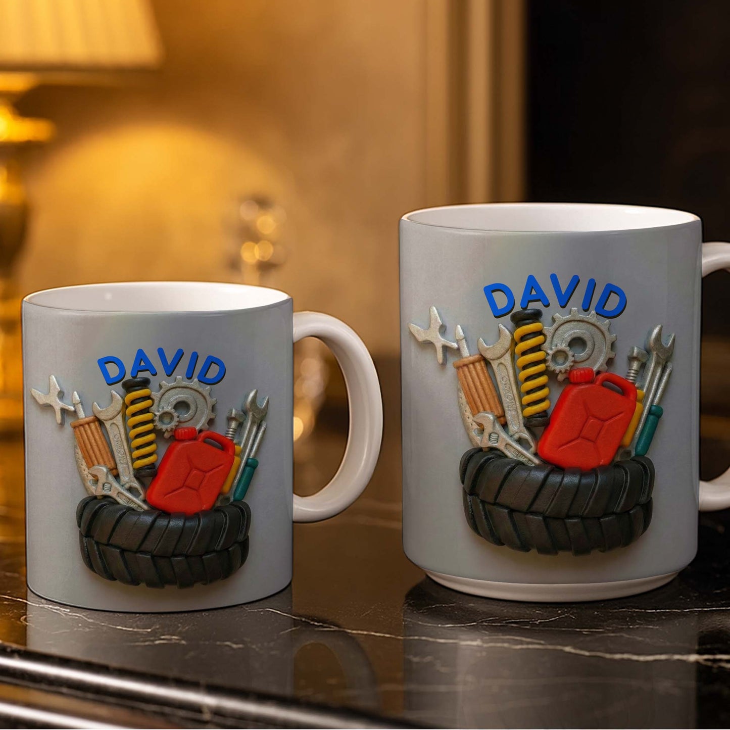 Customizable Mechanic Tools And Tire Design - Personalized Custom Coffee Mug - JBS075_MG