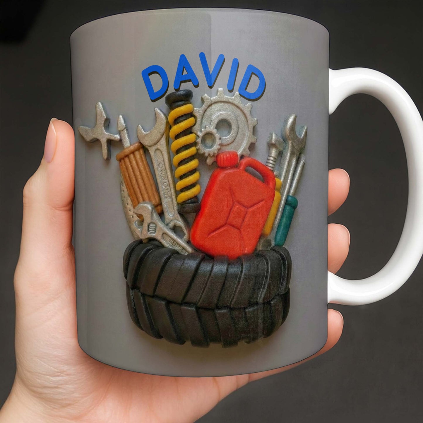 Customizable Mechanic Tools And Tire Design - Personalized Custom Coffee Mug - JBS075_MG