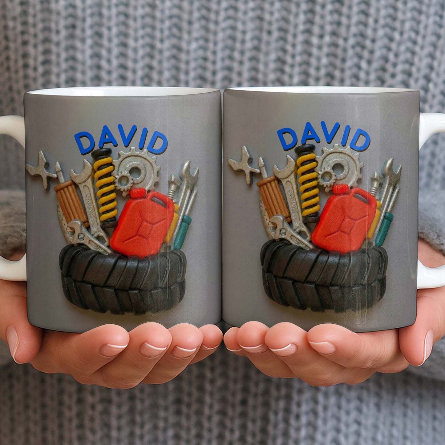 Customizable Mechanic Tools And Tire Design - Personalized Custom Coffee Mug - JBS075_MG