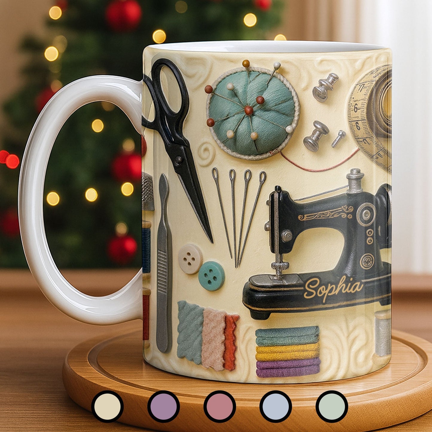 Celebrating the Art of Crafting With Sewing Essentials - Personalized Custom Coffee Mug - JBS087_MG