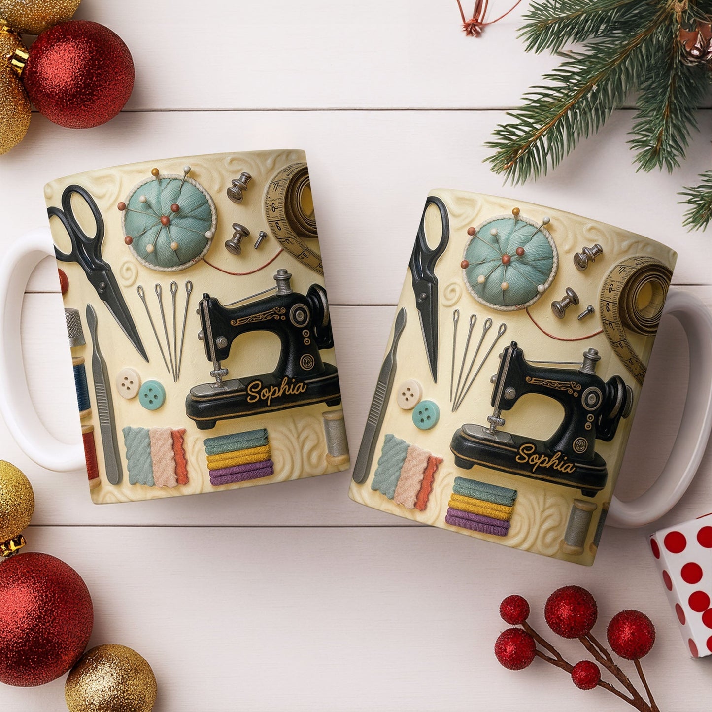 Celebrating the Art of Crafting With Sewing Essentials - Personalized Custom Coffee Mug - JBS087_MG