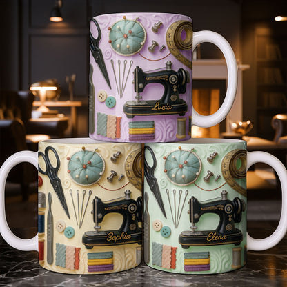 Celebrating the Art of Crafting With Sewing Essentials - Personalized Custom Coffee Mug - JBS087_MG
