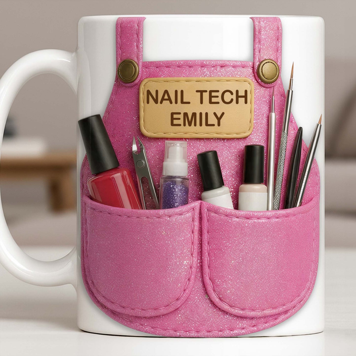 Nail Tech Essential Tools Design - Personalized Custom Coffee Mug - JBS088_MG