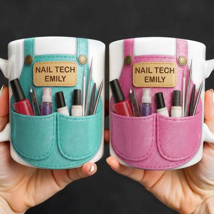 Nail Tech Essential Tools Design - Personalized Custom Coffee Mug - JBS088_MG