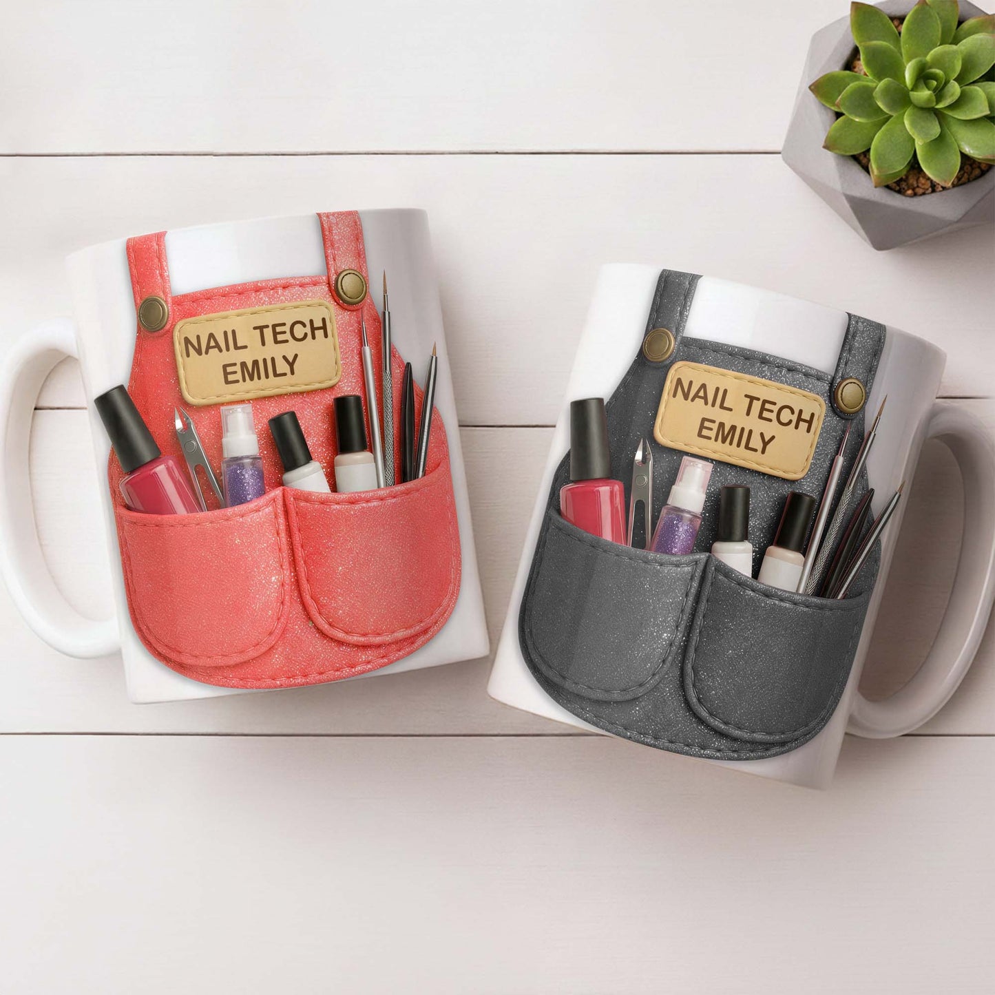 Nail Tech Essential Tools Design - Personalized Custom Coffee Mug - JBS088_MG